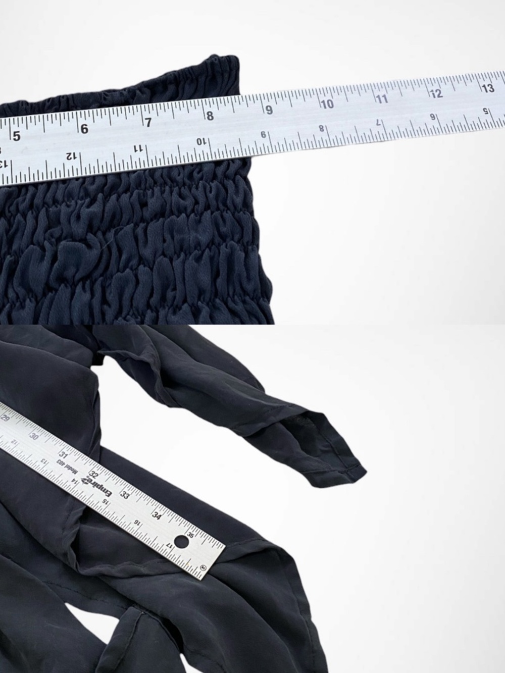 INDIE ELLA 100% Silk Recycled Sari Dress – Midnight Navy Boho Handkerchief Hem - Picture 7 of 7